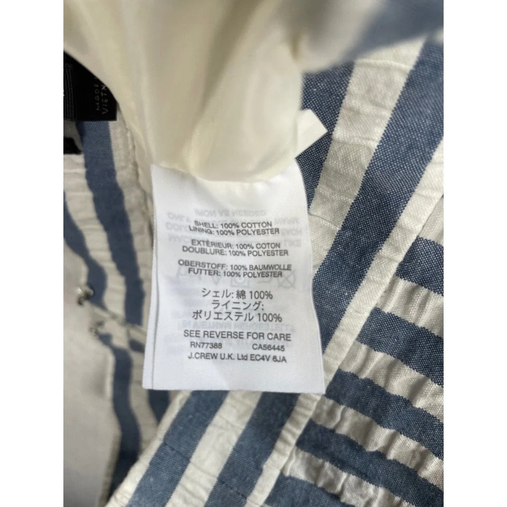 J.Crew Womens High Waist Blue White Striped Wrap Mini Skirt Side Tie Size‎ 2